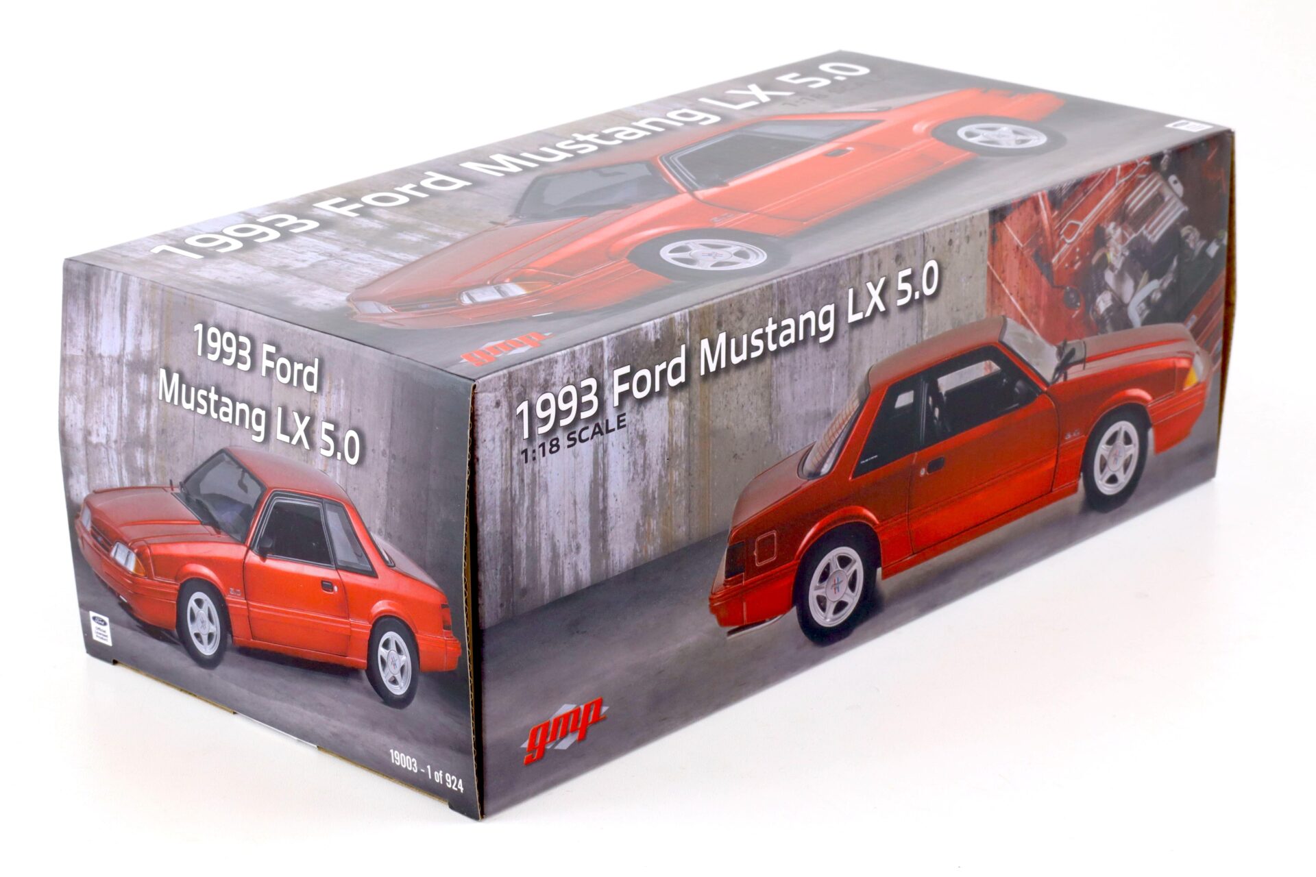 1:18 GMP 1993 Ford Mustang LX 5.0 Coupe electric red with black interior
