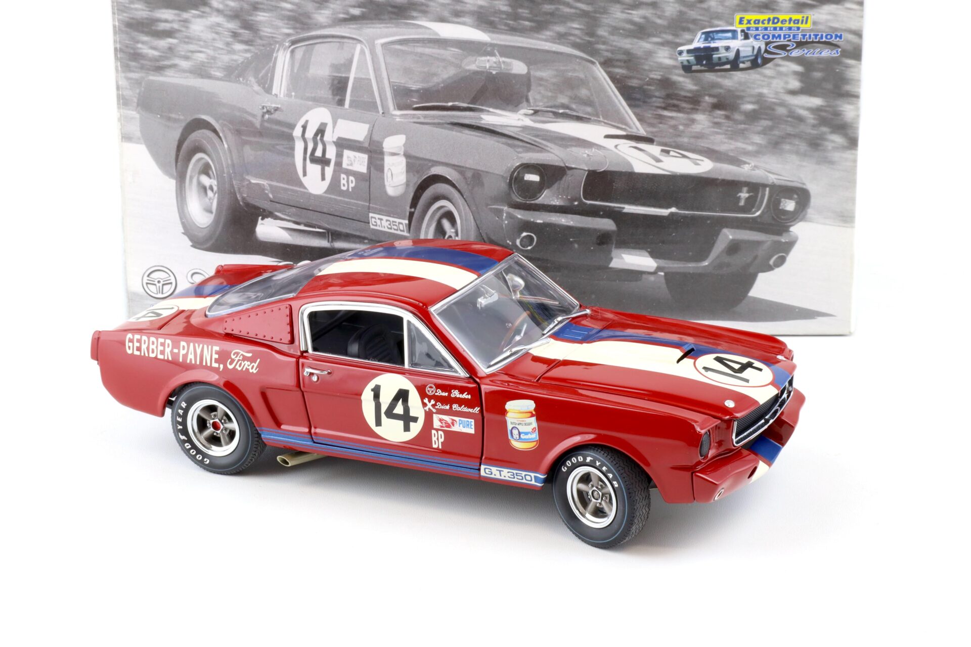 1:18 Exact Detail 1965 Shelby GT 350R Coupe Dan Gerber #14 red
