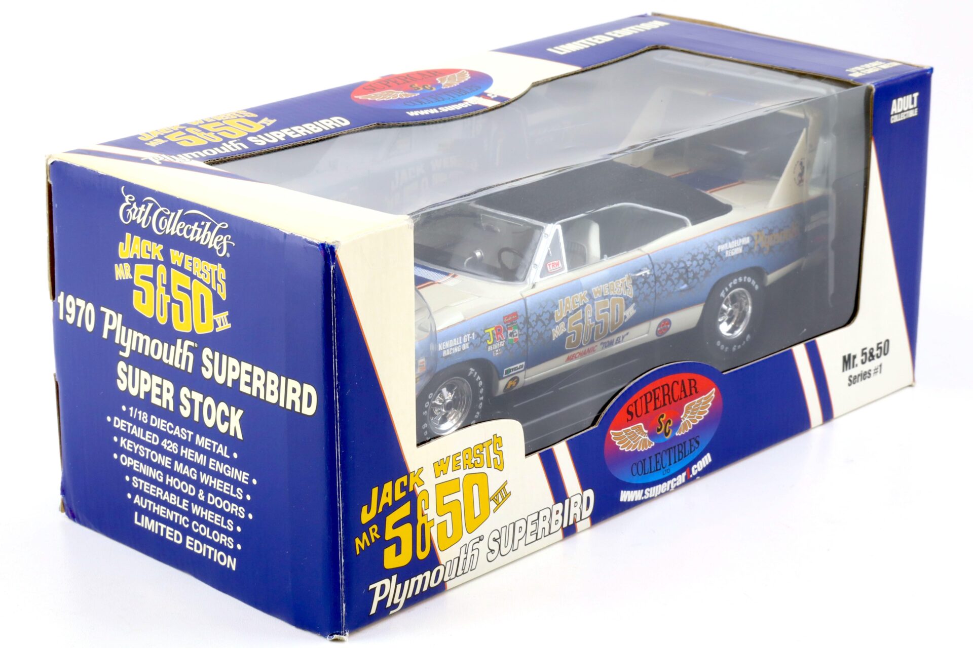 1:18 ERTL Supercar Collectibles Plymouth Superbird Jack Werst´s Mr 5&50 VII