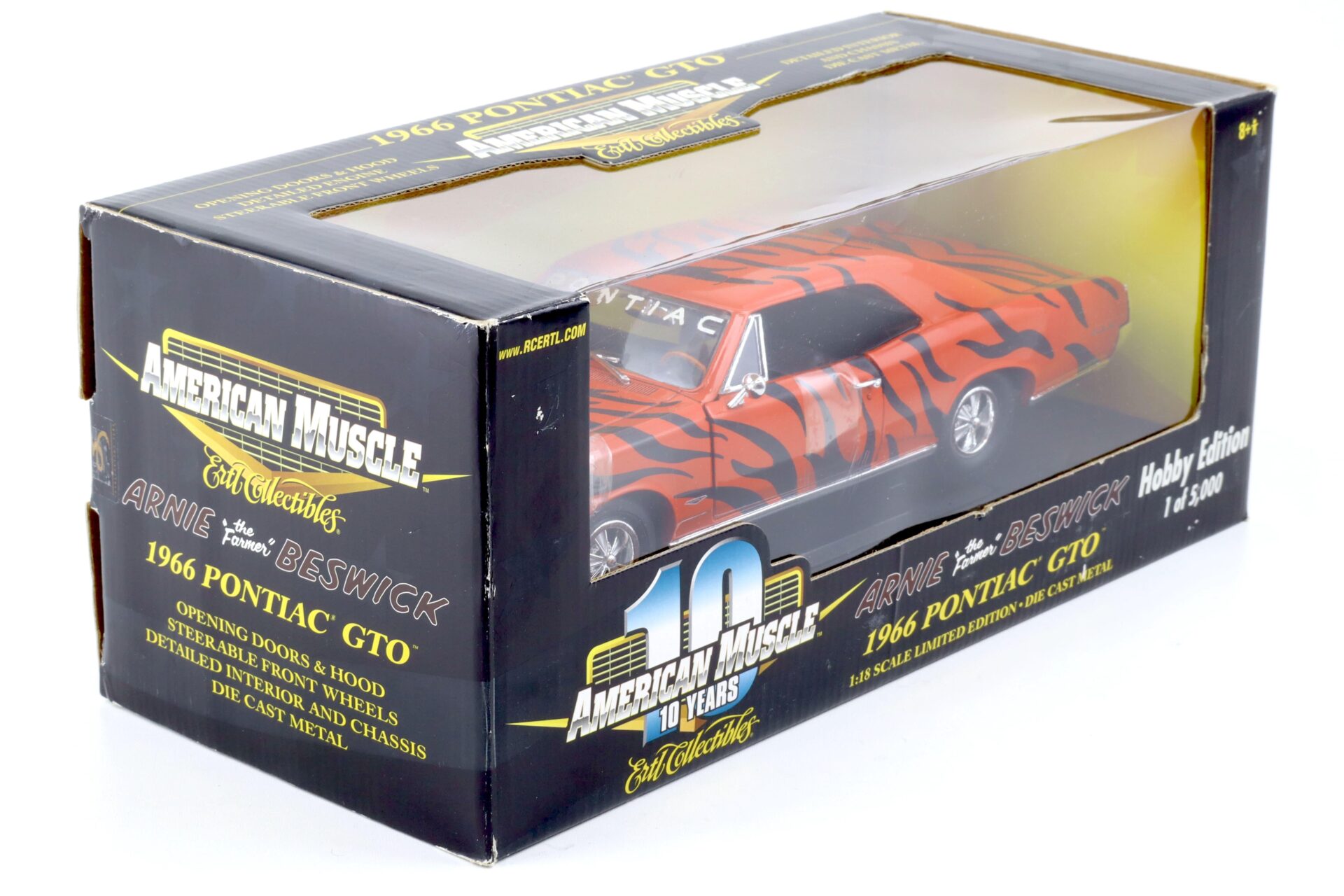 1:18 ERTL 1966 Pontiac GTO Coupe Arnie Beswick the Farmer Tiger orange/ black
