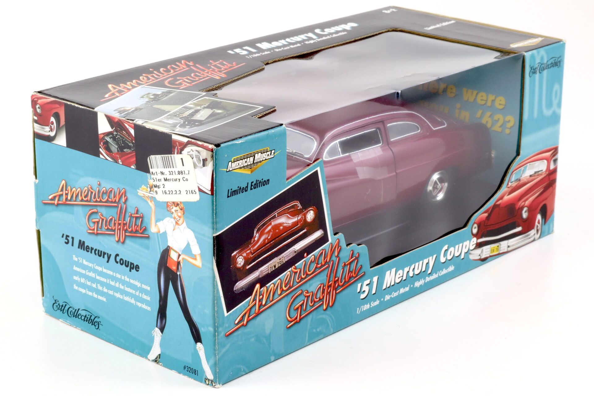 1:18 ERTL 1951 Mercury Coupe American Graffiti metallic deep red
