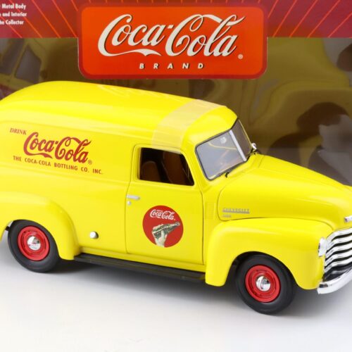 1:18 Johnny Lightning 1948 Chevrolet Panel Delivery Van COCA COLA yellow