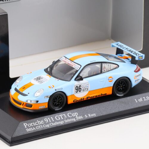 1:43 Minichamps Porsche 911 (997) GT3 CUP Sebring 2006 Scott Kuss GULF #96 - Image 1