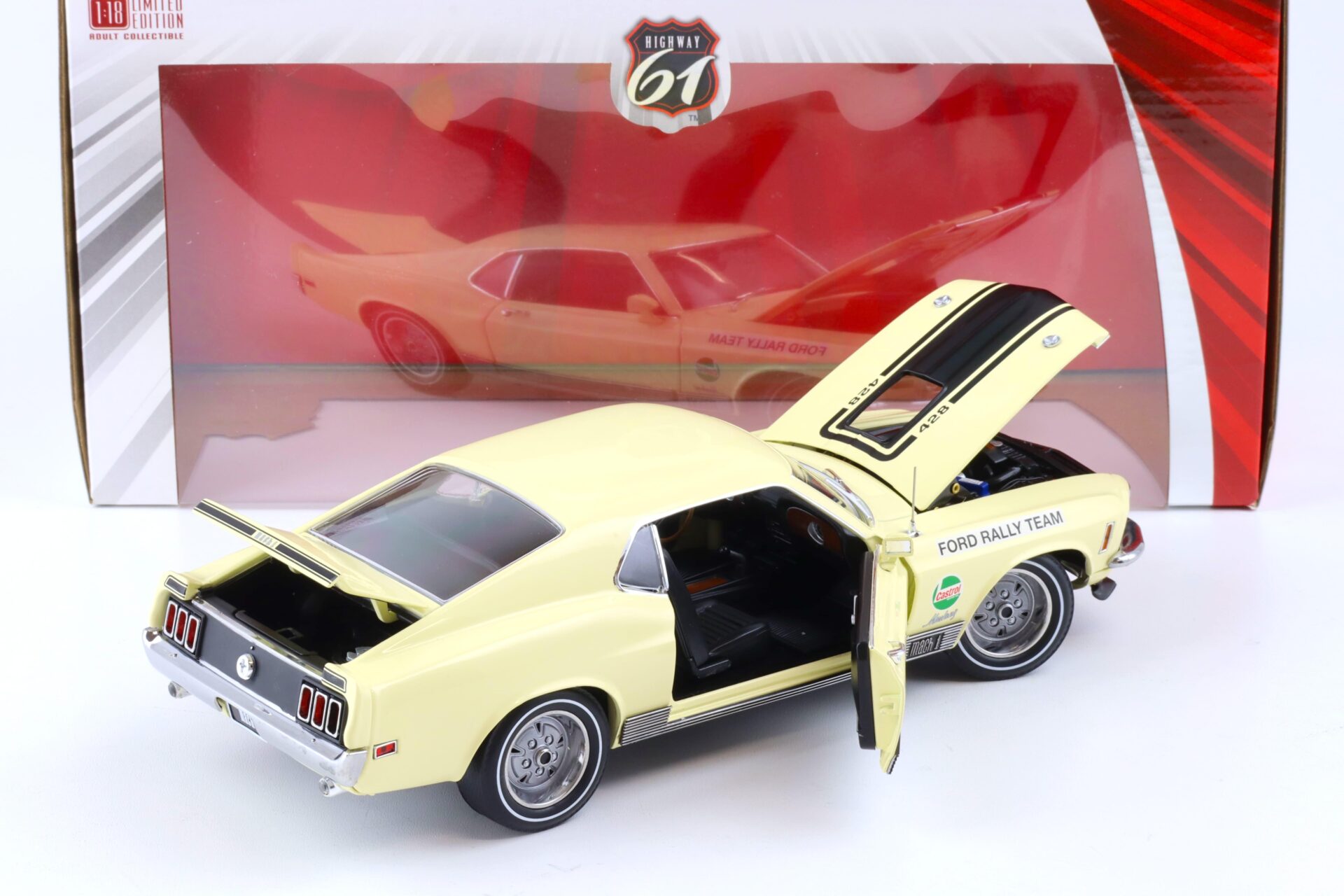 1:18 Highway61 1970 Ford Mustang Mach 1 Competition Team SCCA Ford Rally Team