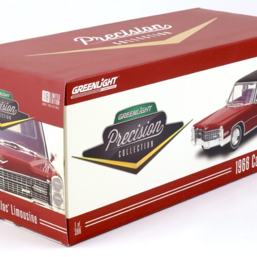 1:18 Greenlight Precision Collection 1966 Cadillac S&S Limousine red/ black