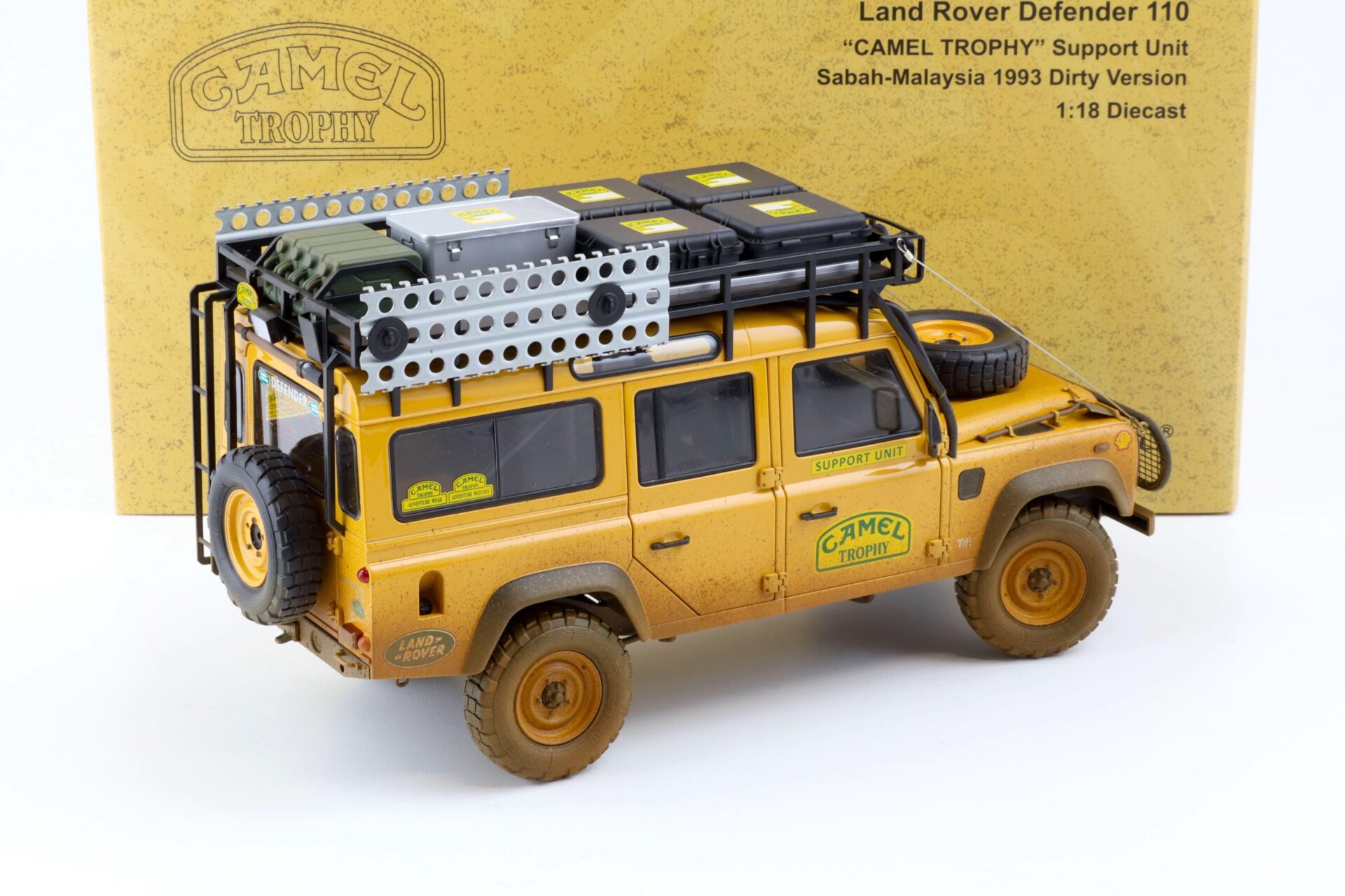 1:18 Almost Real Land Rover Defender 110 Camel Trophy Support Unit 1993 Dirty Version