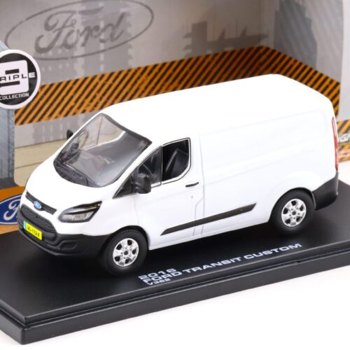 1:43 Greenlight 2016 Ford Transit Custom V362 VAN Kasten frozen white