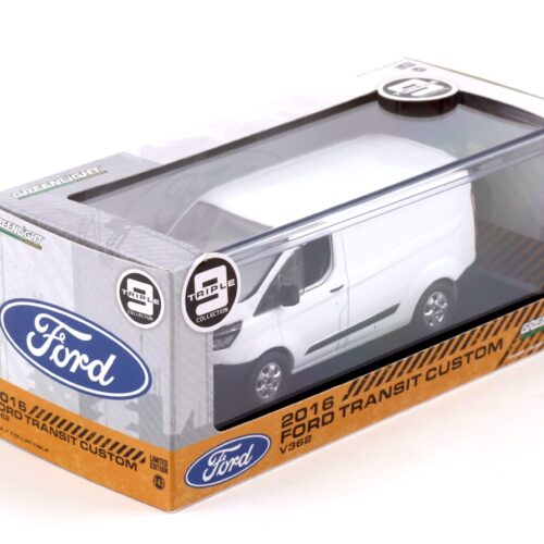 1:43 Greenlight 2016 Ford Transit Custom V362 VAN Kasten frozen white