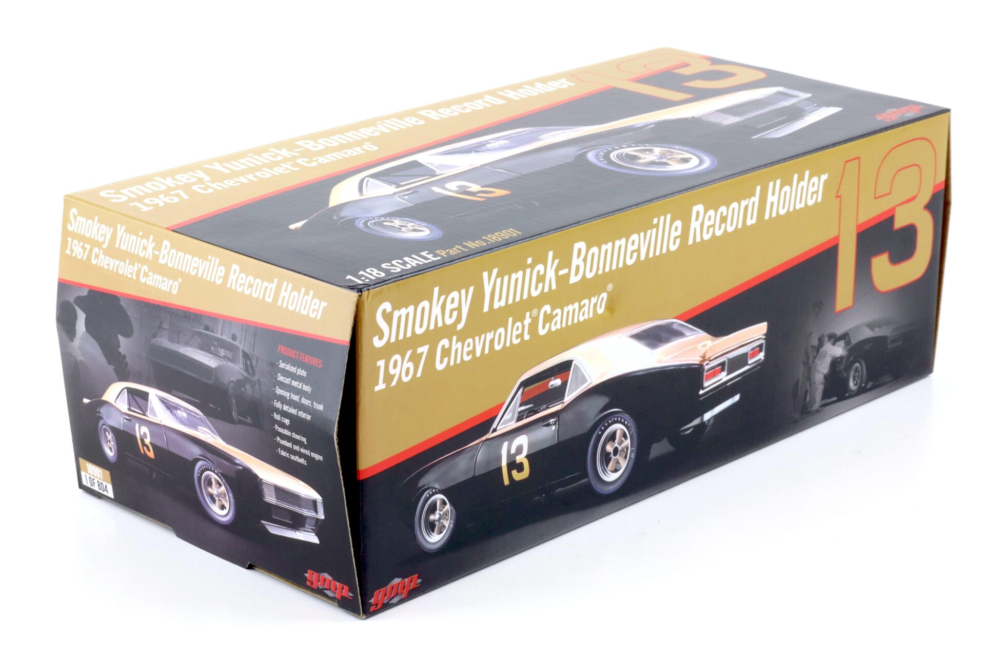 1:18 GMP Chevrolet Camaro 1967 Bonneville Record #13 Smokey Yunick black/ gold