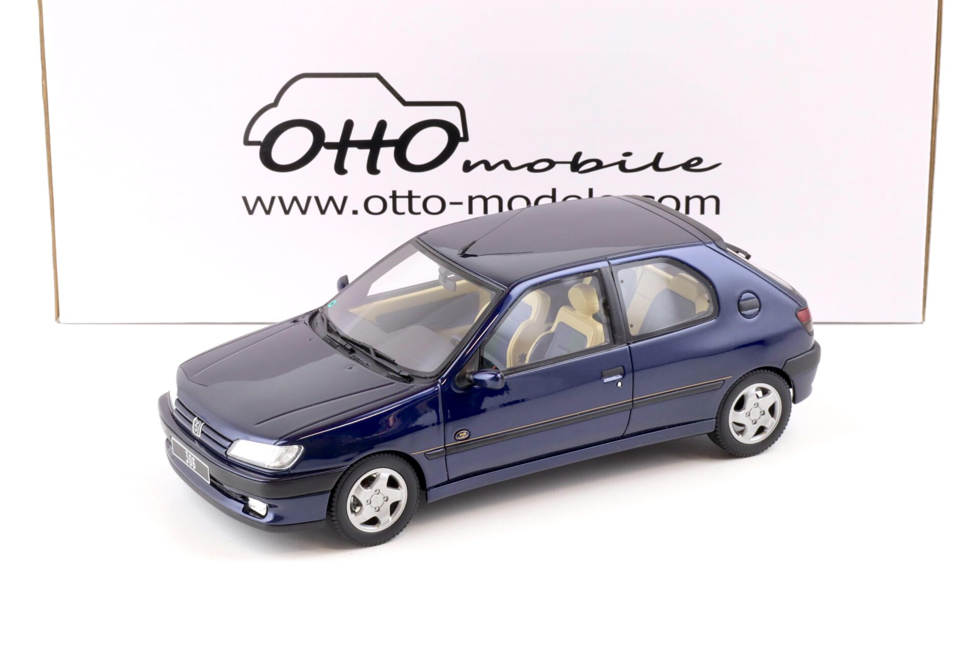 1:18 OTTO mobile OT385 Peugeot 306 Eden Park dark blue 1995