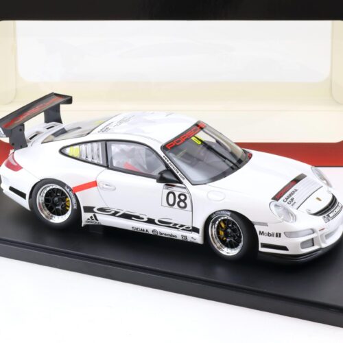 1:18 AUTOart Porsche 911 (997) GT3 PROMO CUP Car 2008 white #08 - Image 2