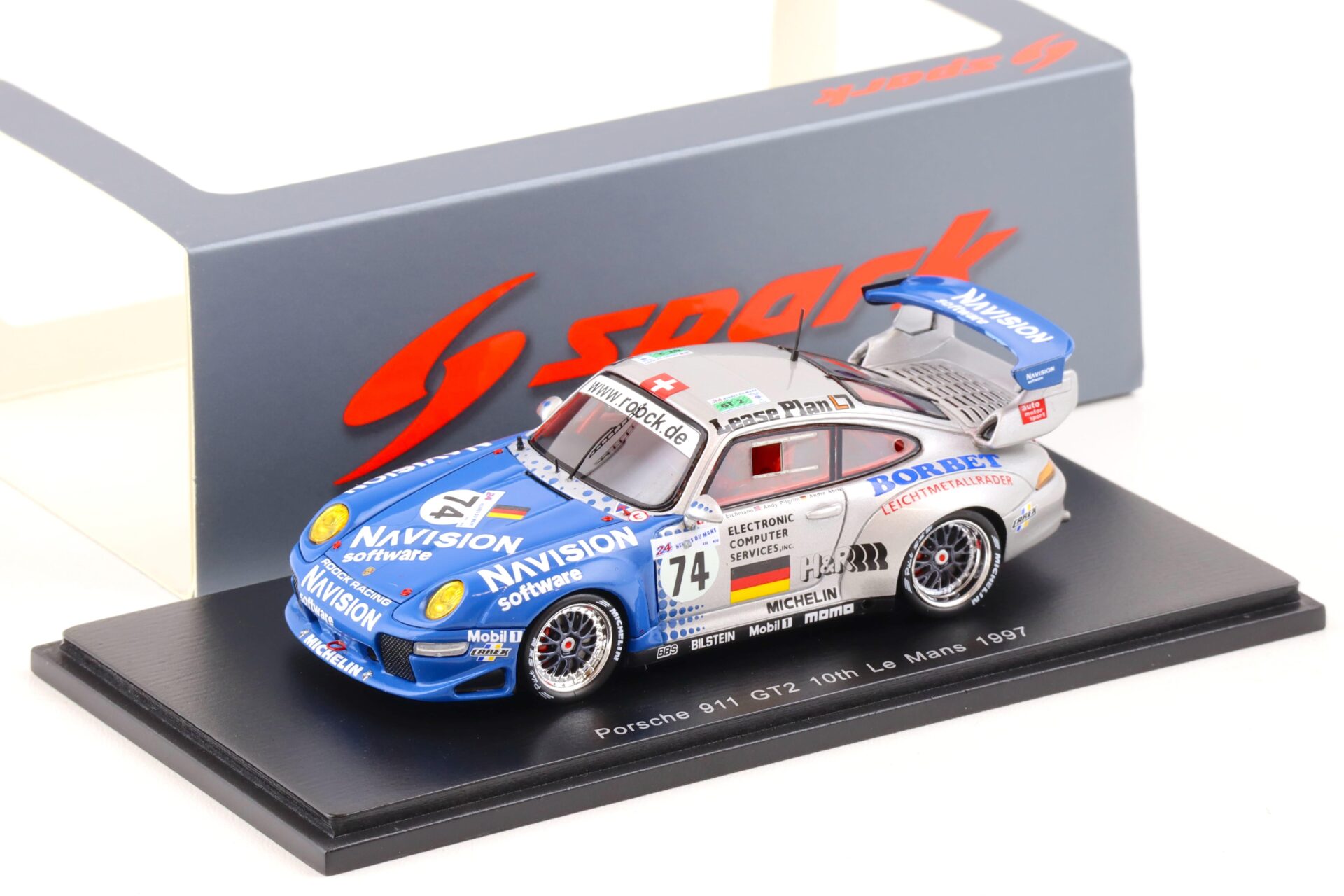 ID 83589 orig.jpg 1:43 Spark Porsche 911 (993) GT2 Navision 10th Le Mans 1997 Ahrle/ Eichmann #74