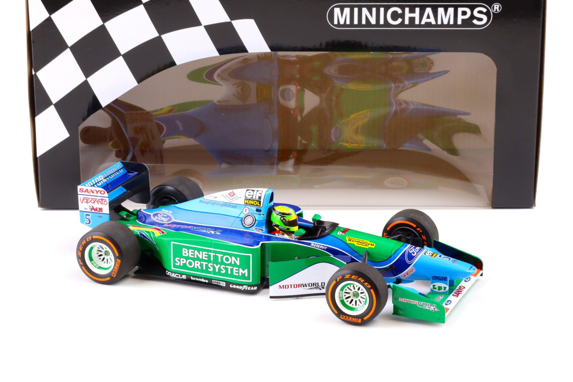 1:18 Minichamps Benetton Ford B194 Mick Schumacher Demonstration Run Belgian GP 2017