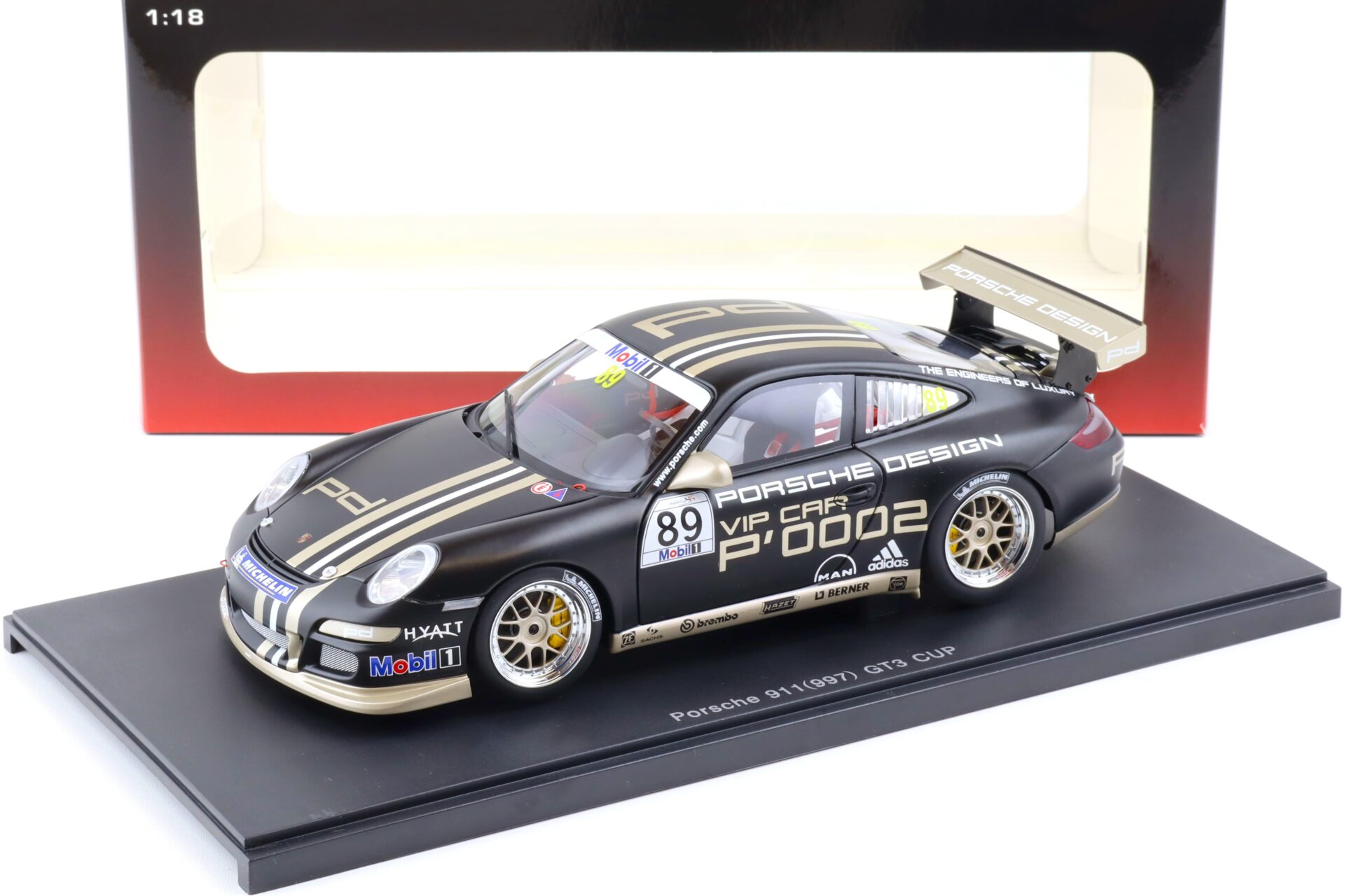 1:18 AUTOart Porsche 911 (997) GT3 CUP 2007 black #89 VIP CAR 80781