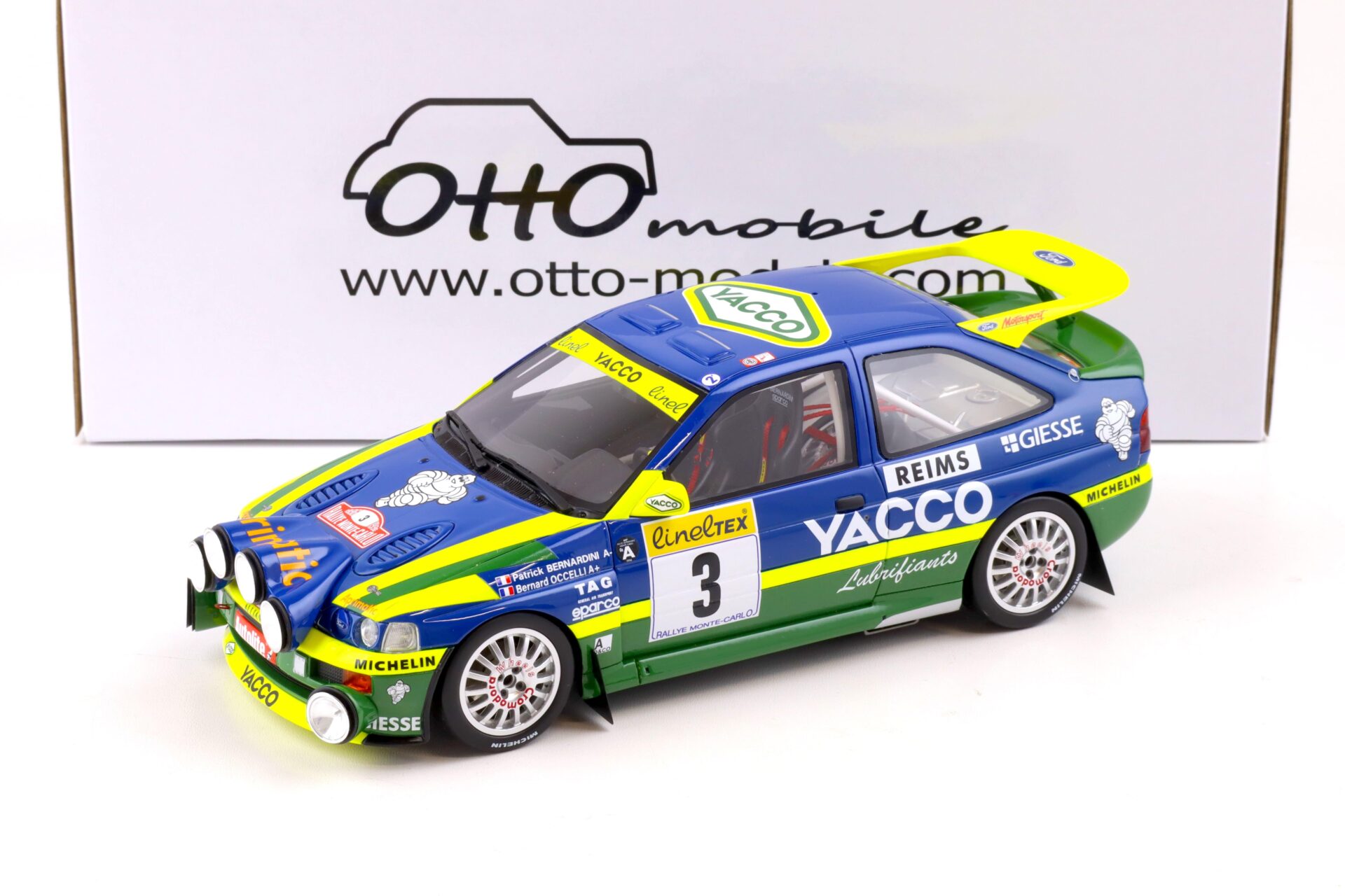 1:18 OTTO mobile OT1028 Ford Escort RS Cosworth Rallye Monte Carlo #3 Bernardini 1996