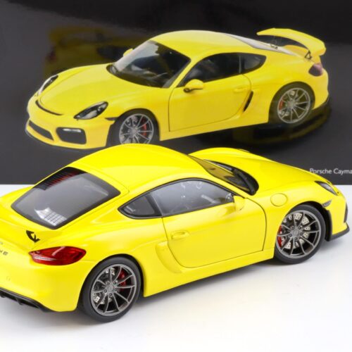 1:18 Schuco Porsche Cayman GT4 racing yellow Diecast 450040000 - Image 3