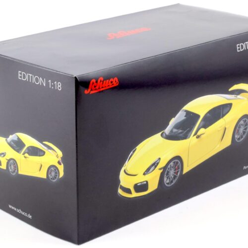1:18 Schuco Porsche Cayman GT4 racing yellow Diecast 450040000 - Image 5