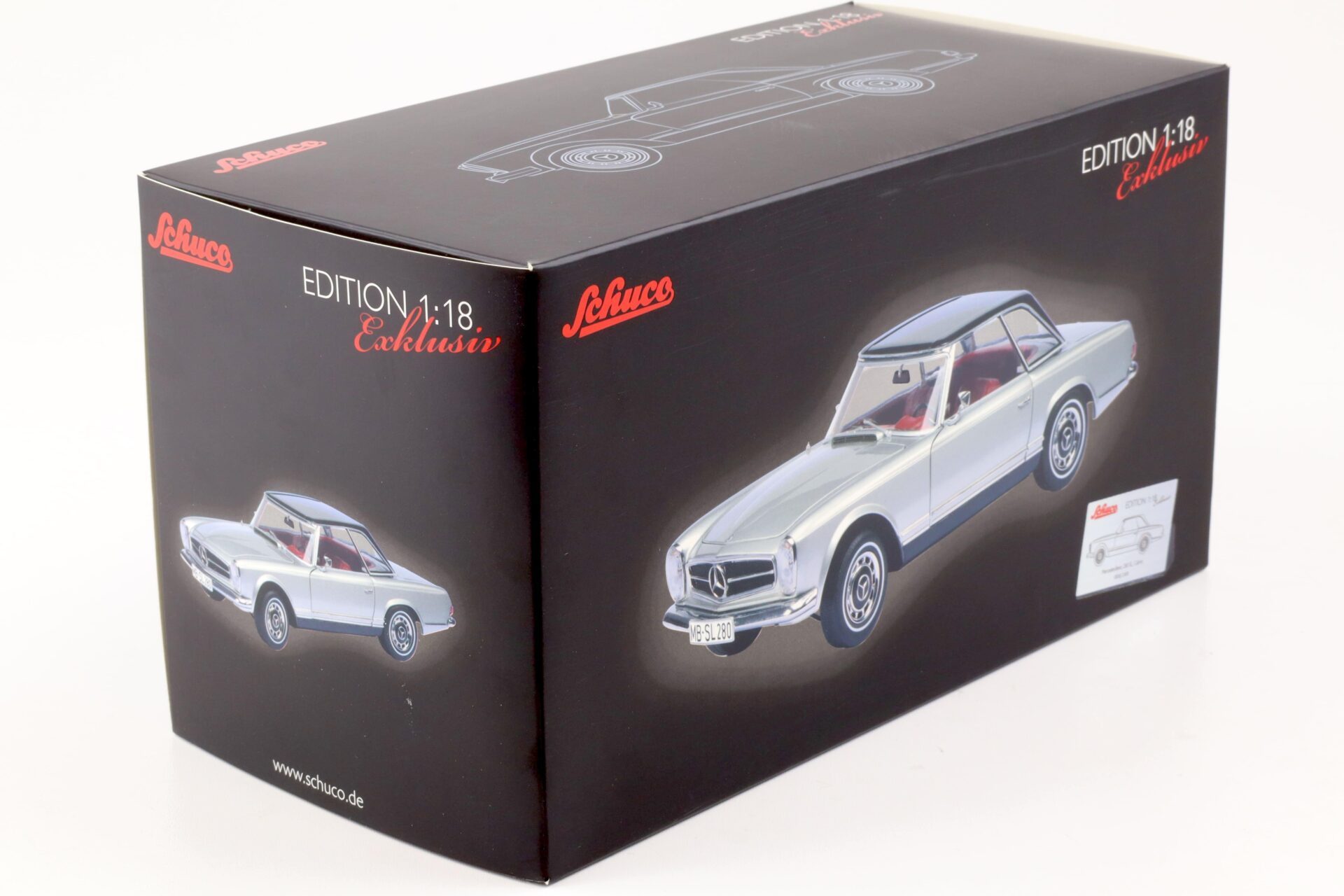 1:18 Schuco Mercedes 280 SL Pagode W113 Cabriolet silver/ black Hardtop