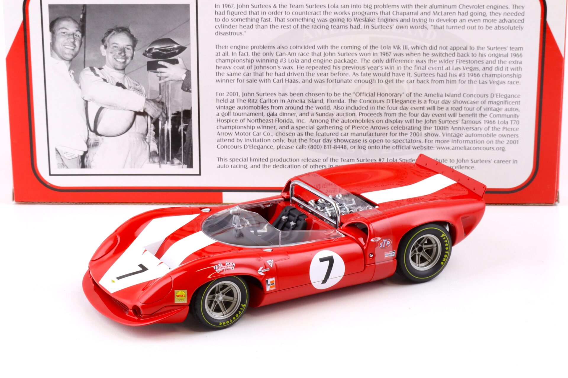 1:18 GMP 1967 Lola Spyder Team Surtees #7 John Surtees Amelia Island red 12004-1