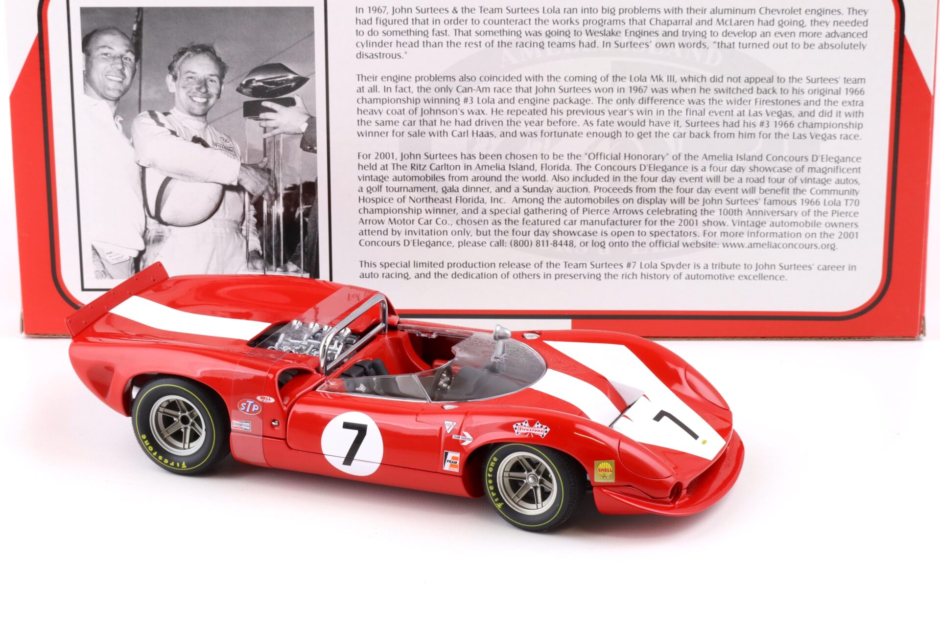1:18 GMP 1967 Lola Spyder Team Surtees #7 John Surtees Amelia Island red 12004-1