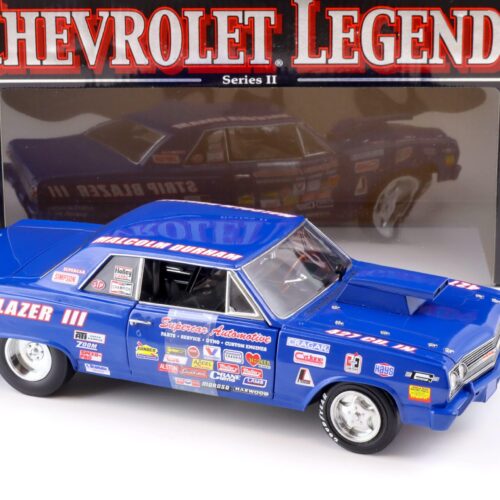 1:18 ERTL 1965 Chevrolet Chevelle Supercar Strip Blazer III Malcom Durham blue