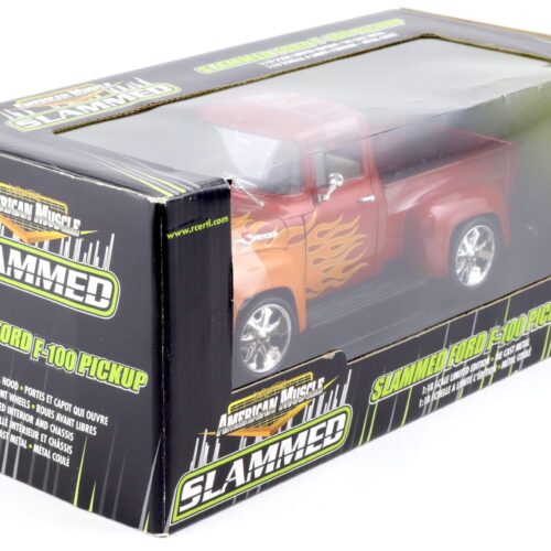 1:18 ERTL RC2 Slammed Ford F-100 Pick-up red metallic/ orange flames