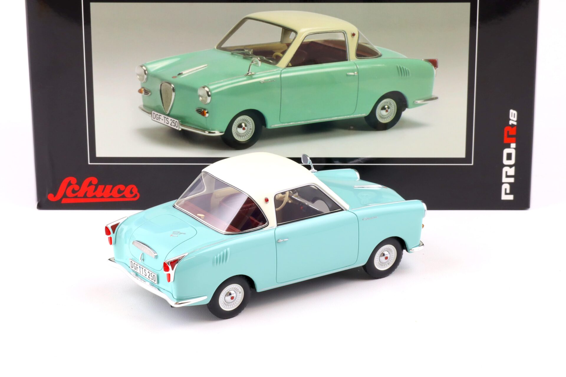 1:18 Schuco PRO.R18 Goggomobil Coupe TS 250 turquoise blue/ white