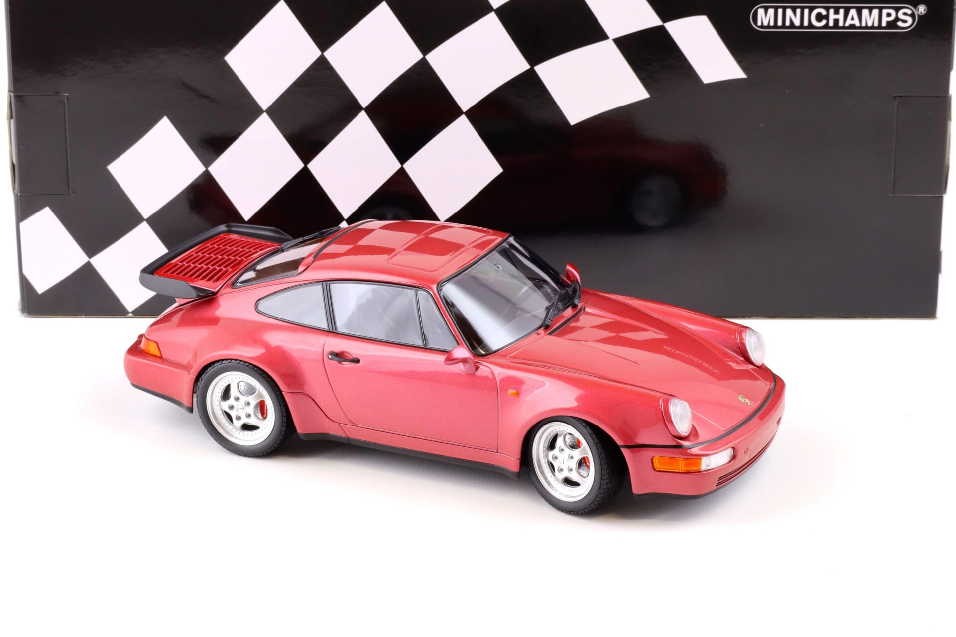 1:18 Minichamps Porsche 911 (964) Turbo 3.6 Coupe 1990 Raspberry red metallic