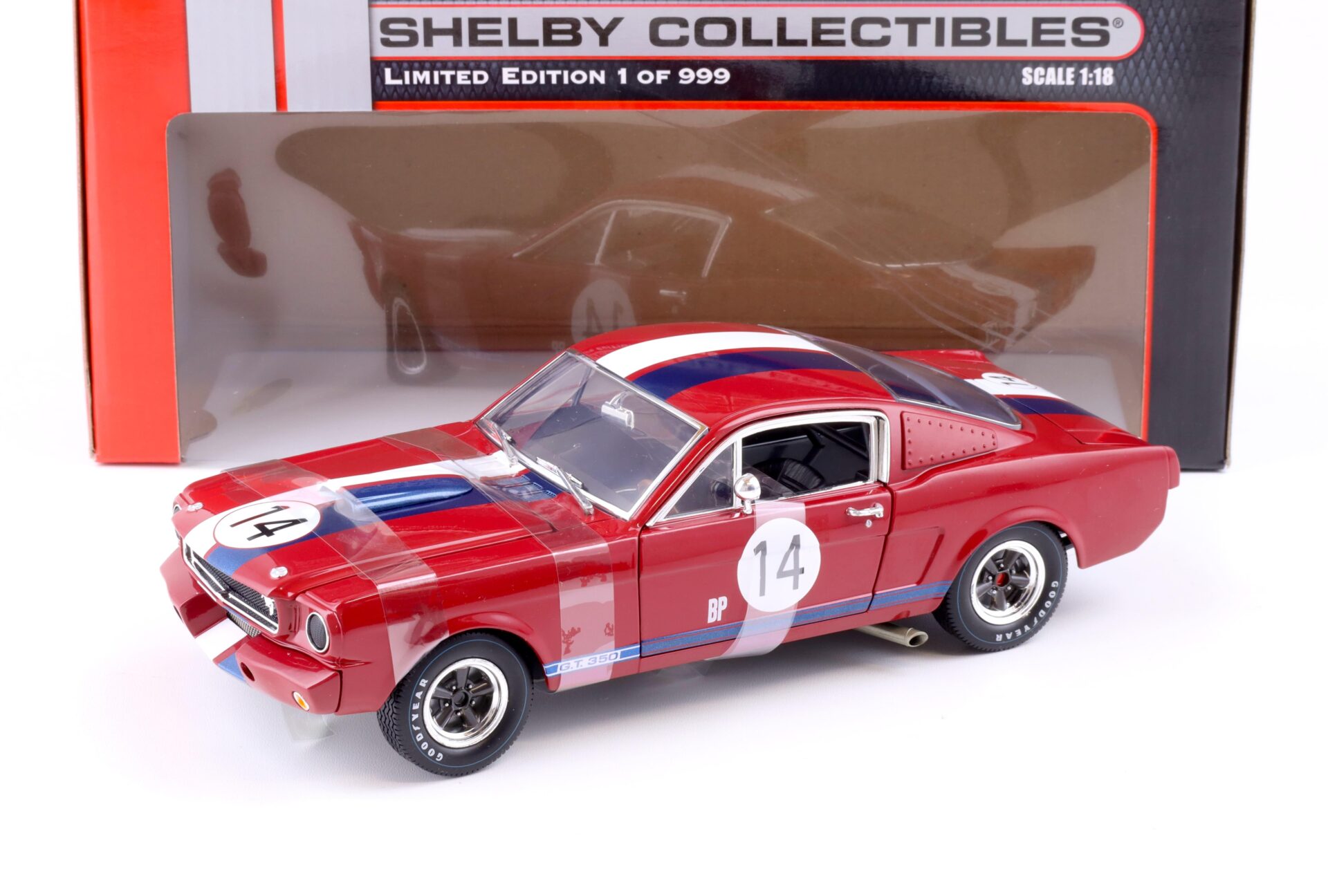 1:18 Shelby Collectibles Triple9 1966 Shelby GT 350R Coupe #BP14 red/ blue/ white