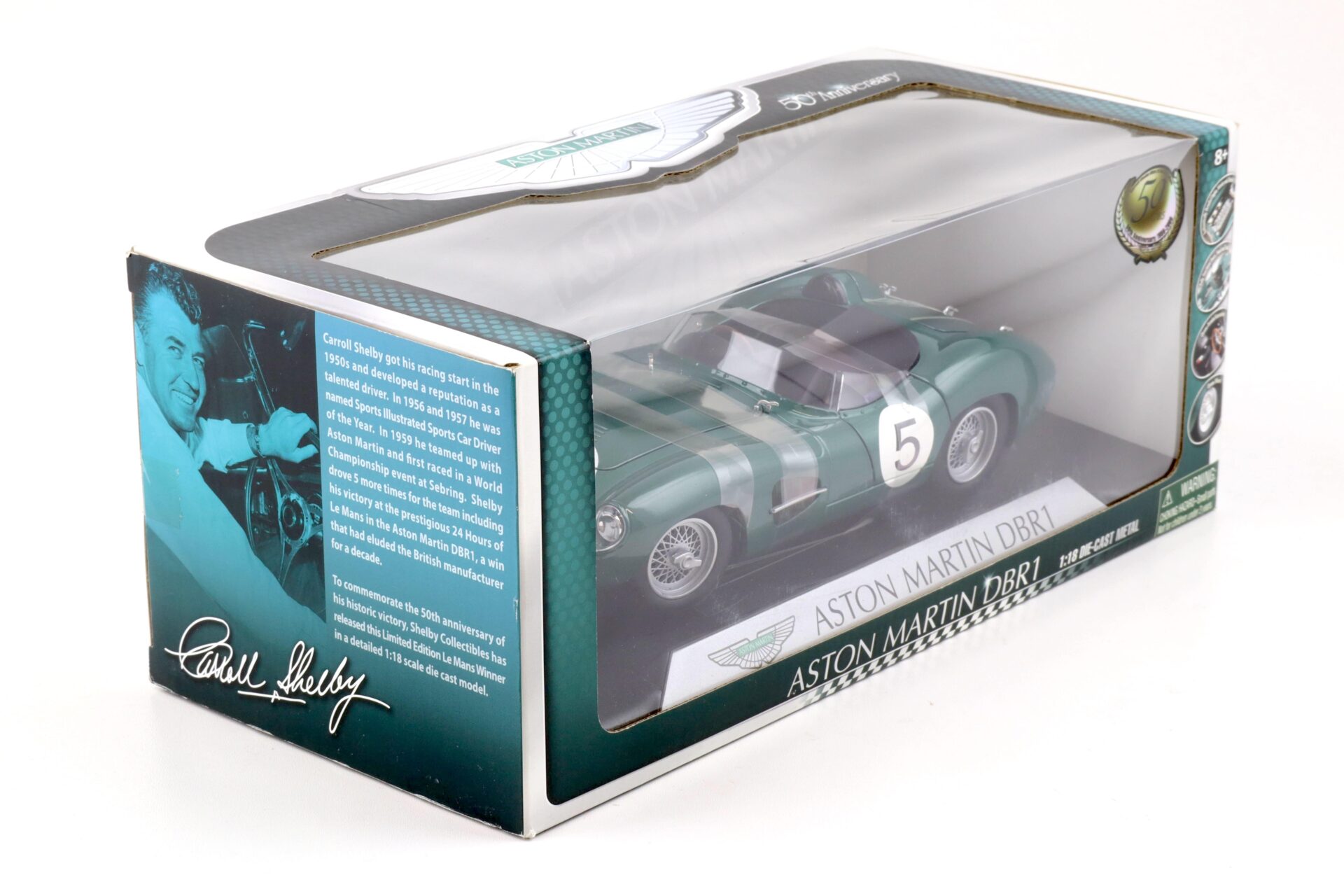 1.18 Shelby Collectibles Aston Martin DBR1 Roadster #5 green metallic