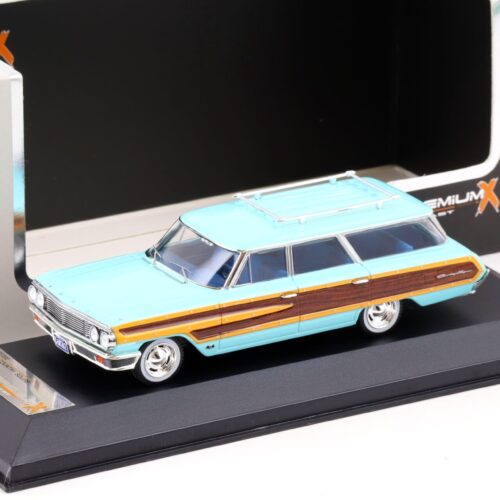 1:43 PremiumX Ford Country Squire 1964 light blue/ wood panels