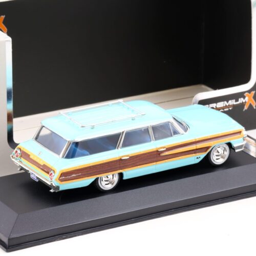 1:43 PremiumX Ford Country Squire 1964 light blue/ wood panels