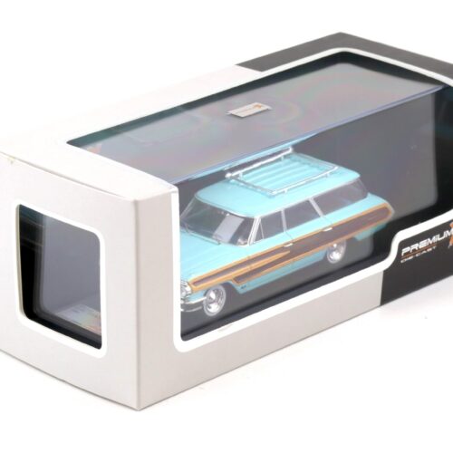 1:43 PremiumX Ford Country Squire 1964 light blue/ wood panels