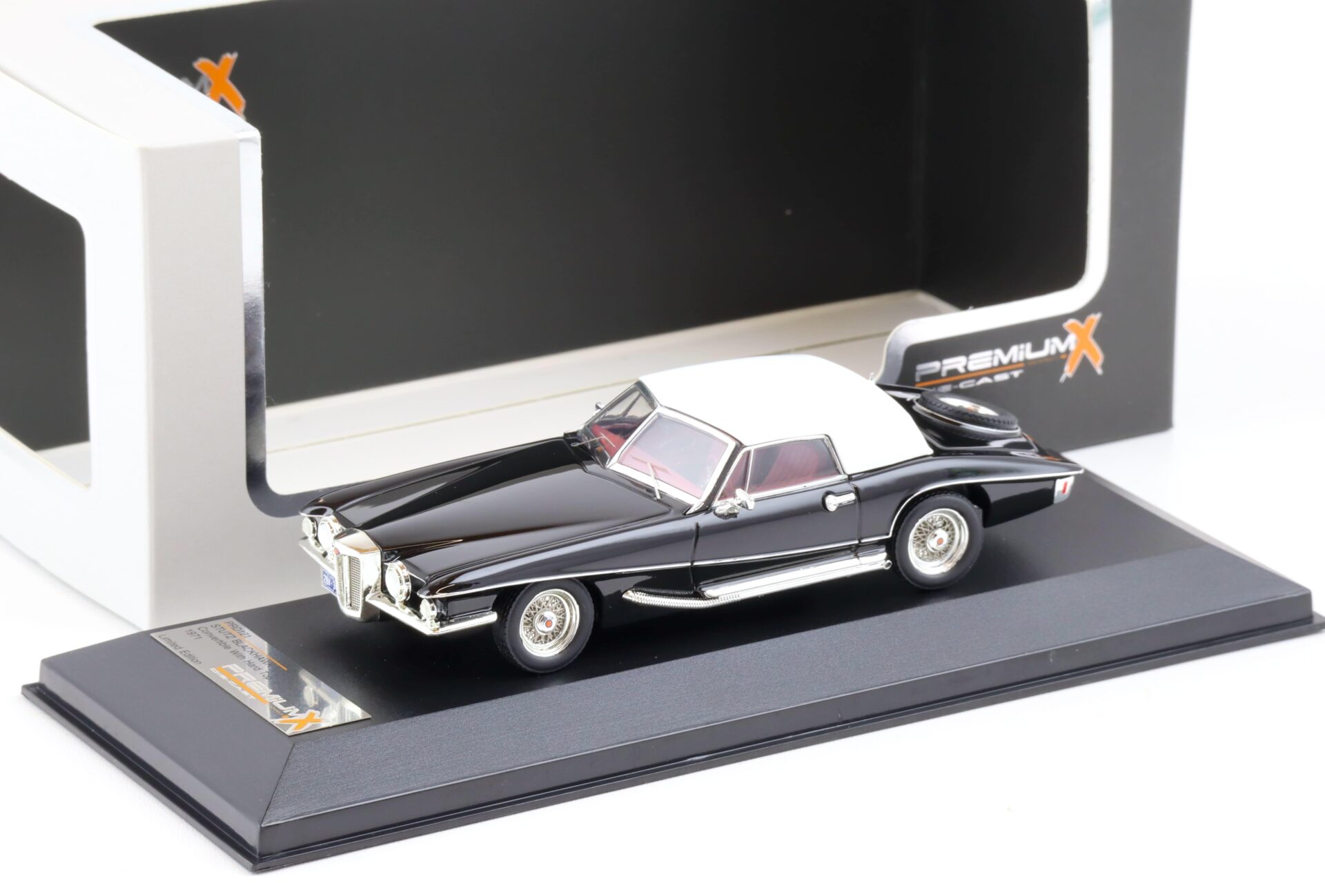 1:43 PremiumX Stutz Blackhawk Convertible with Hardtop 1971 black
