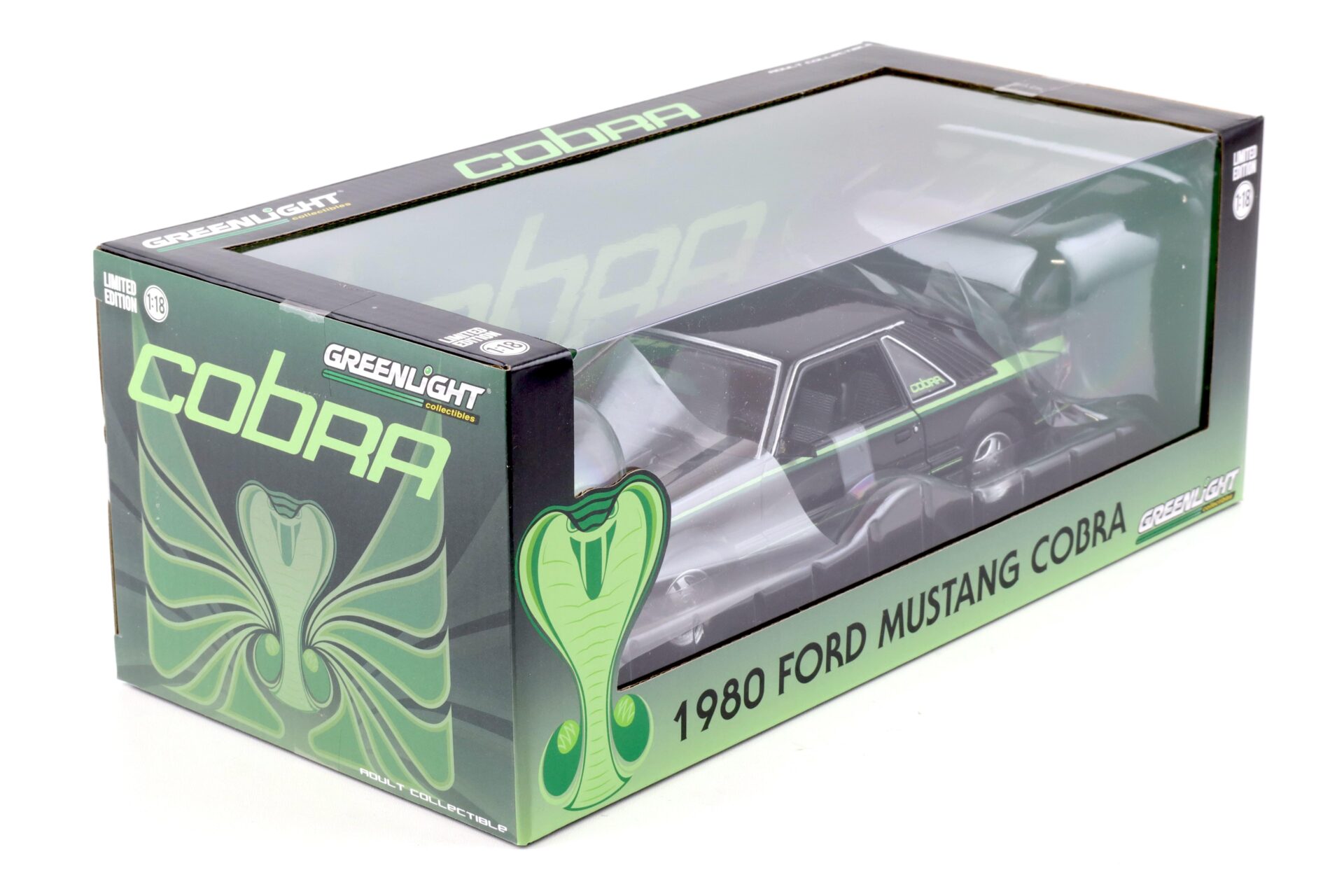 1:18 Greenlight 1980 Ford Mustang Cobra Coupe black/ green