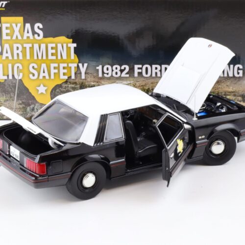 1:18 Greenlight 1982 Ford Mustang 5.0 Coupe SSP Texas Department Public Safety