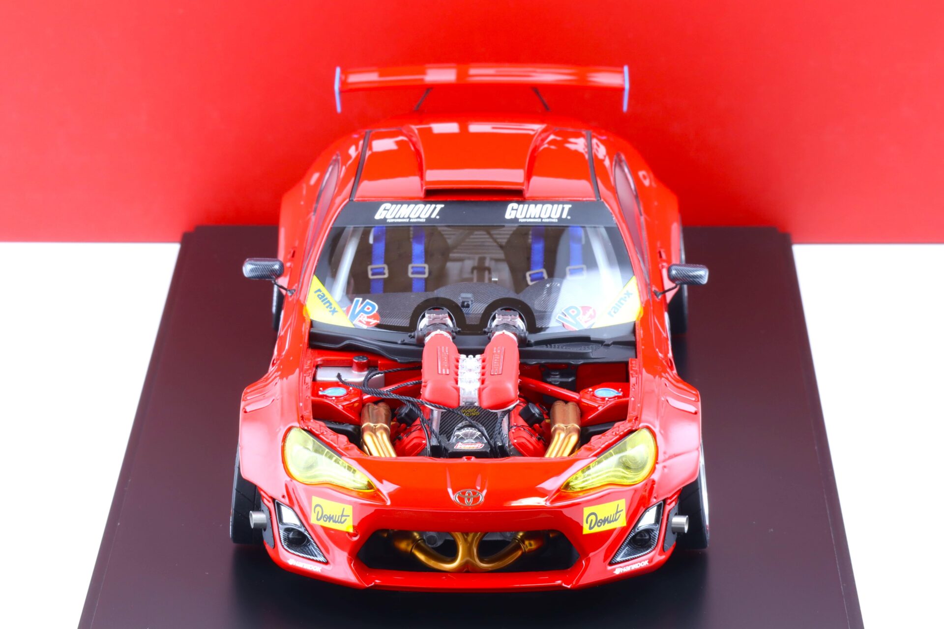 1:18 Gumout 411 Donut Toyota GT86 Super Modificato Toyota GT4586 Ferrari engine Diecast