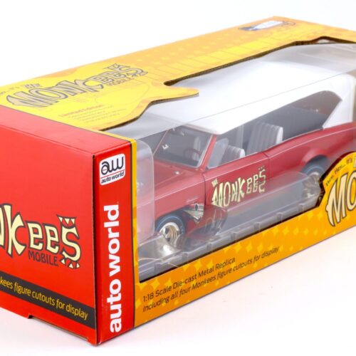 1:18 Auto World 1966 Pontiac GTO Convertible THE Monkees Mobile red/ white