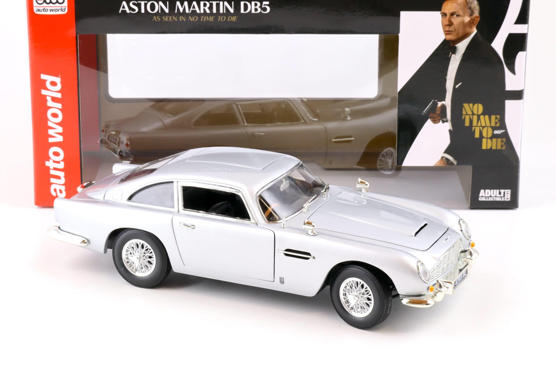 1:18 Auto World 1965 Aston Martin DB5 Coupe James Bond No Time To Die silver