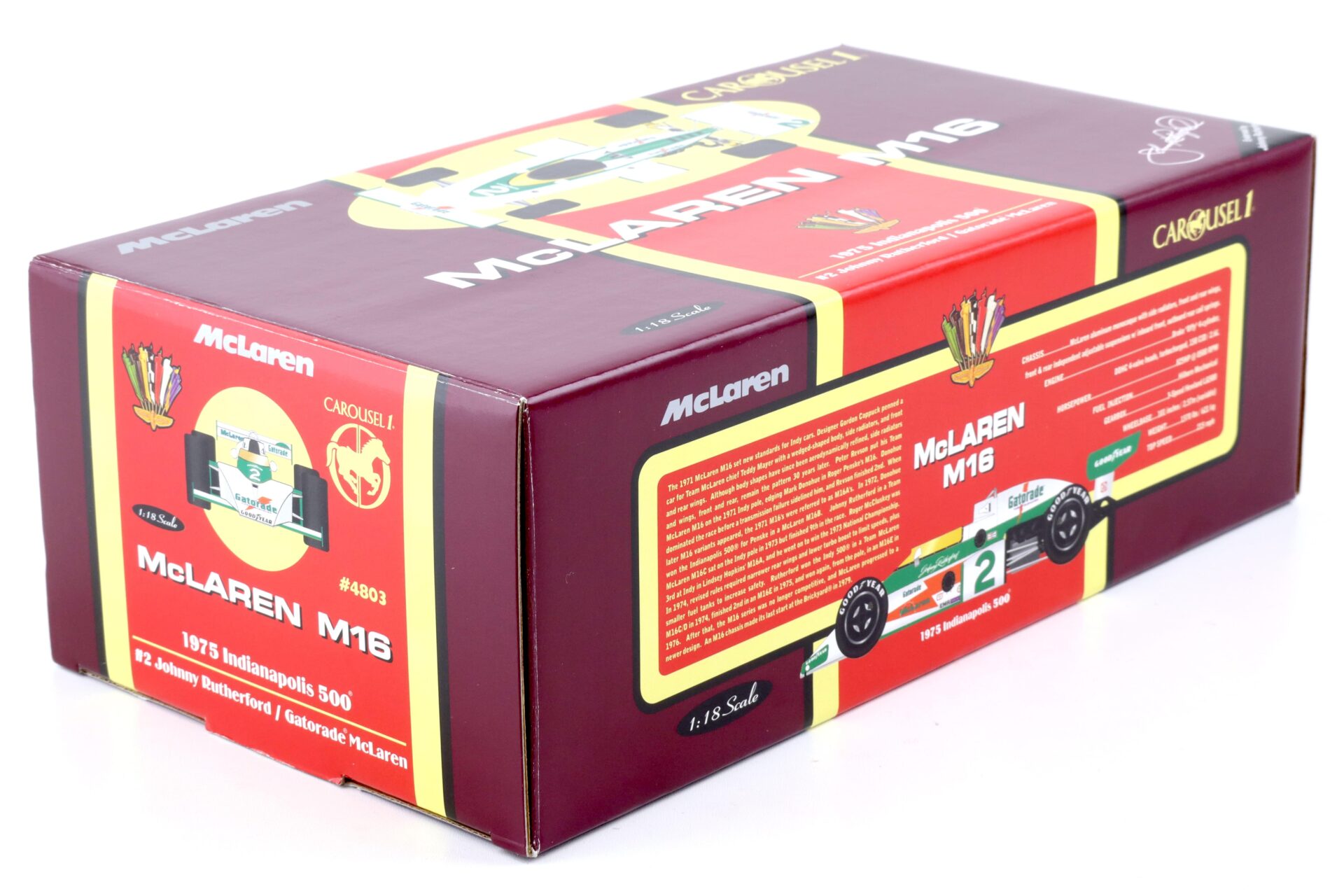1:18 Carousel1 McLaren M16 Indianapolis 500 #2 Rutherford/ Mclaren 1975