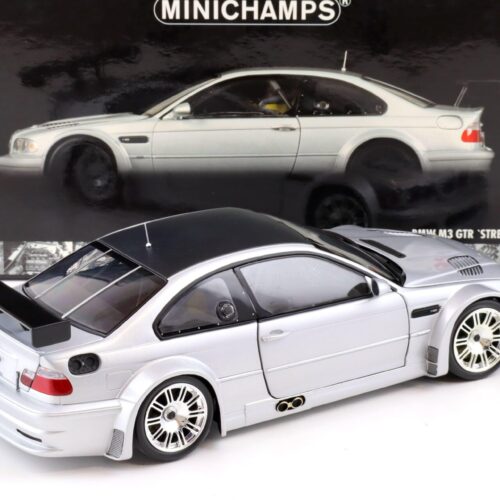 1:18 Minichamps BMW M3 GTR E46 Street 2001 silver with Carbon roof