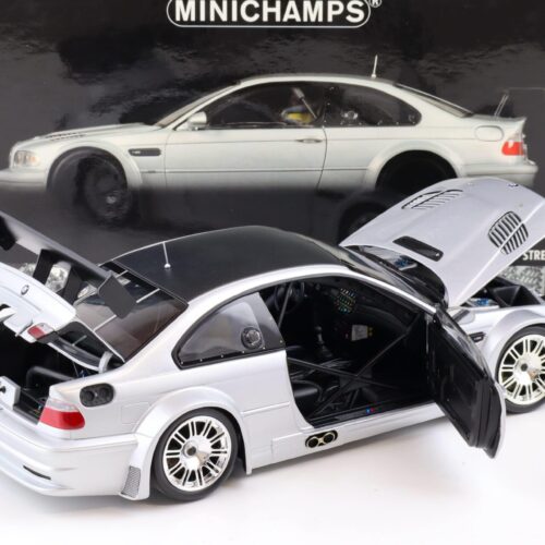 1:18 Minichamps BMW M3 GTR E46 Street 2001 silver with Carbon roof
