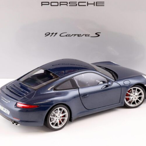 1:18 Minichamps Porsche 911 (991) Carrera S Coupe blue metallic DEALER VERSION - Image 3