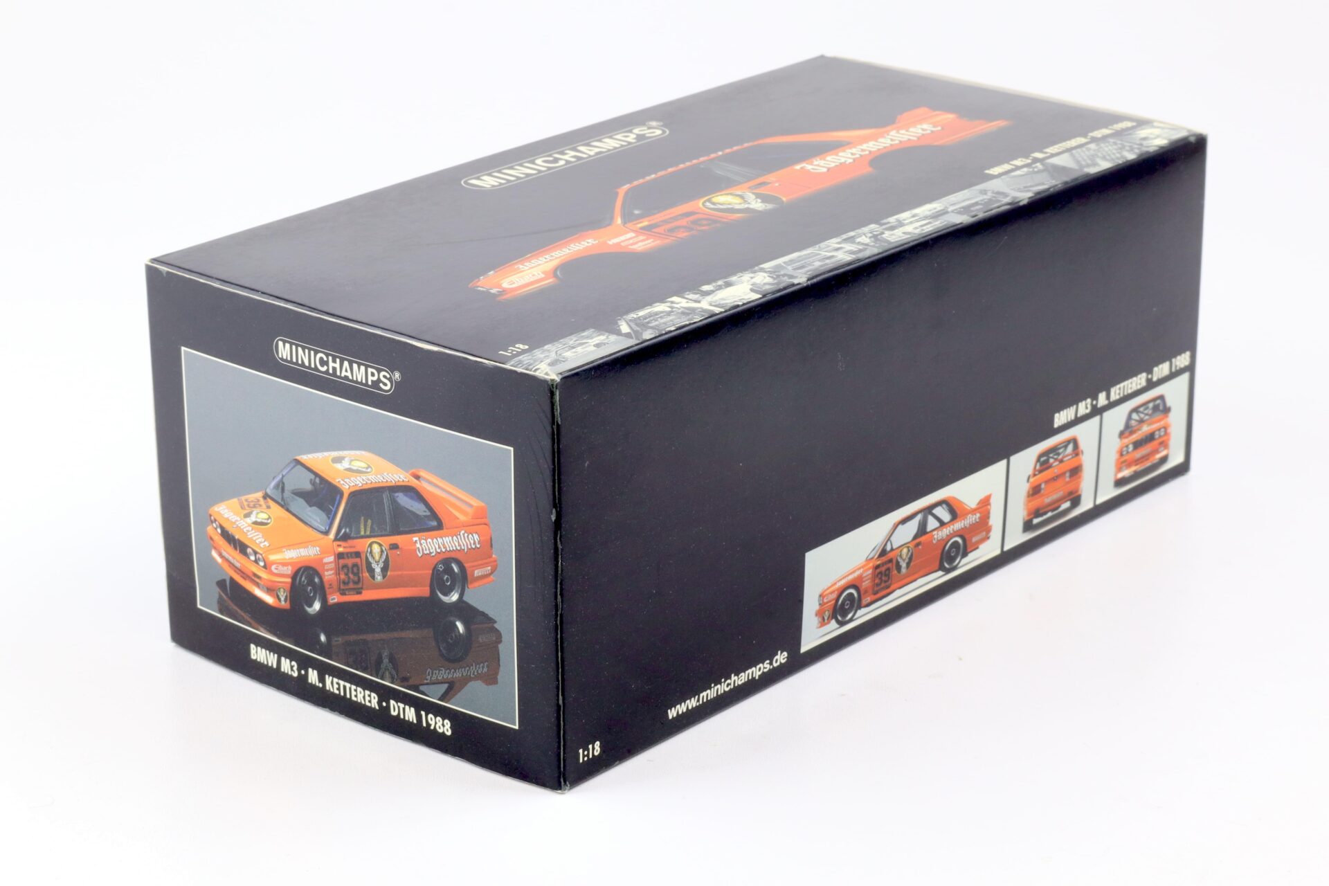 1:18 Minichamps BMW M3 E30 DTM 1988 Avus-Rennen Ketterer Jägermeister #39