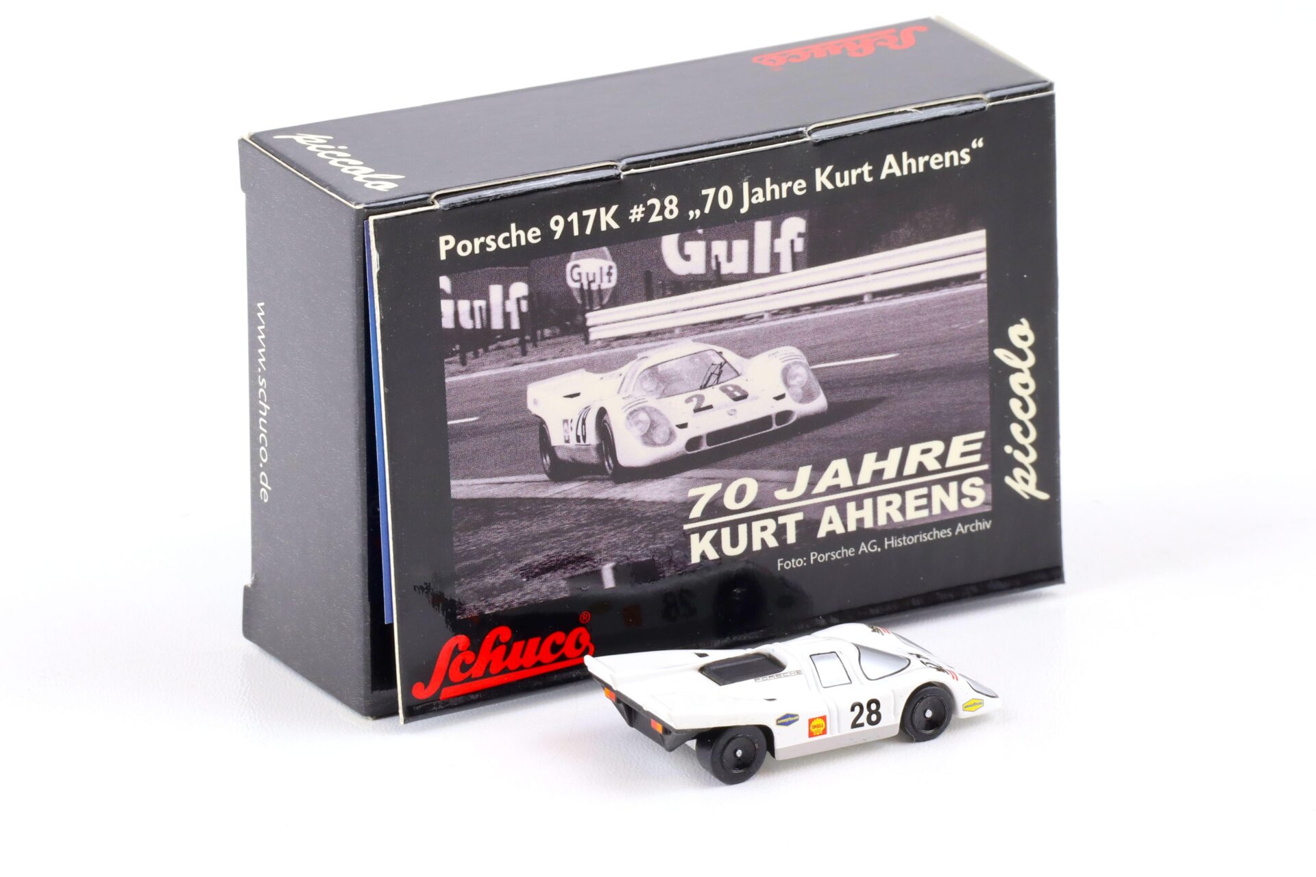 Schuco Piccolo Porsche 917K #28 white 70 Jahre Kurt Ahrens