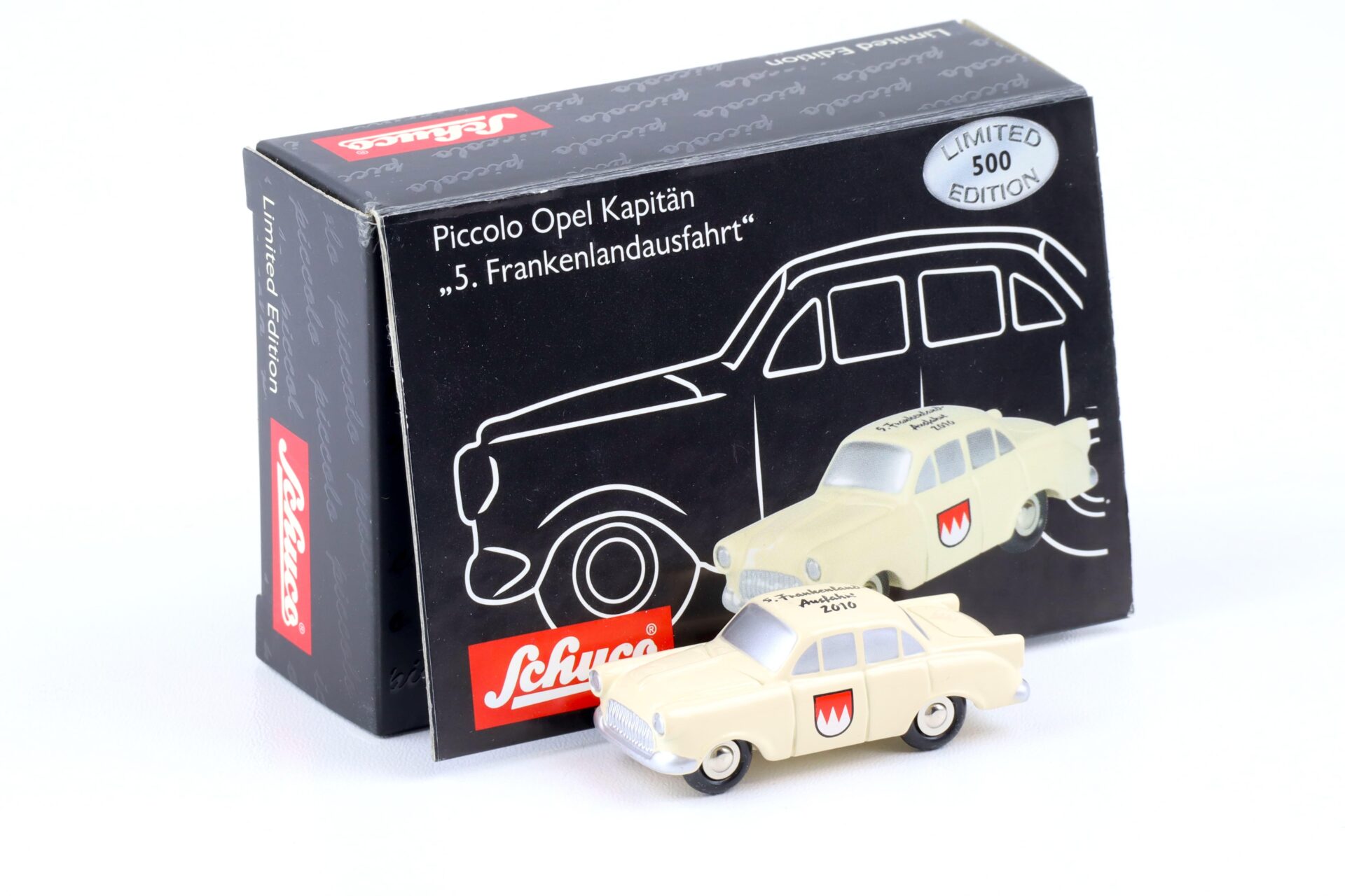 Schuco Piccolo Opel Kapitän Limousine white 5. Frankenlandausfahrt