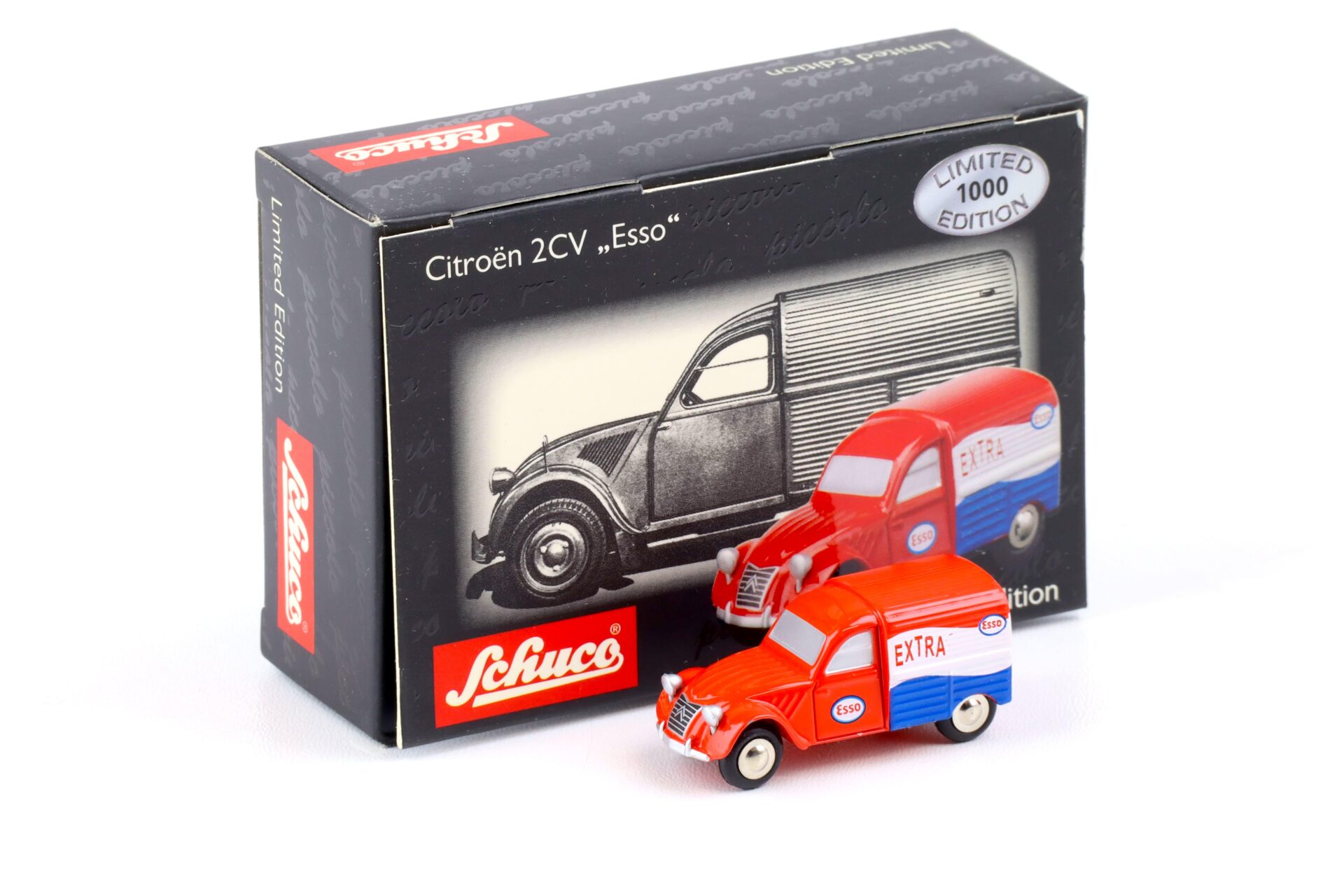 Schuco Piccolo Citroen 2CV Kasten ESSO Extra red/ white/ blue