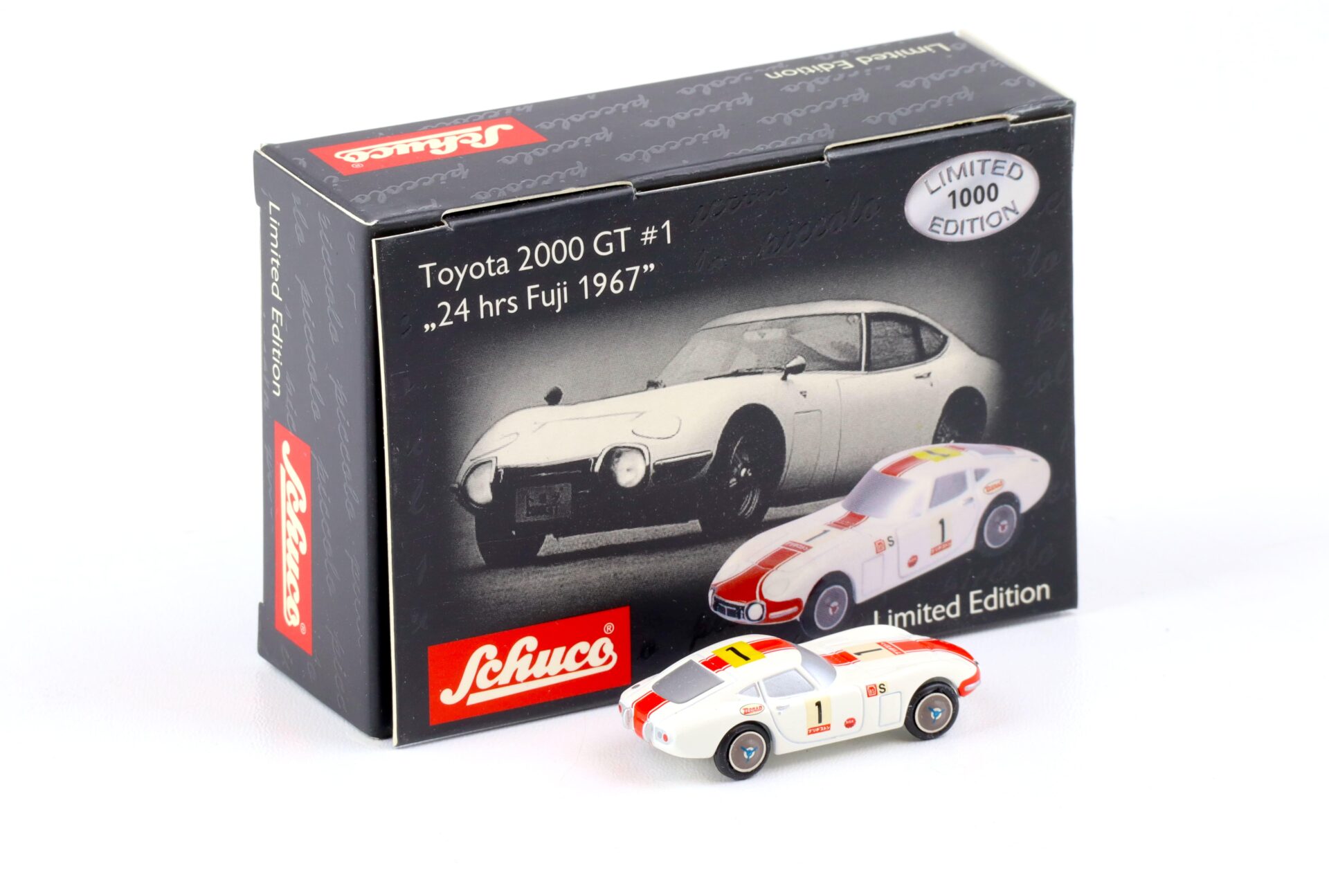 Schuco Piccolo Toyota 2000 GT Coupe #1 white/ red 24 hrs Fuji 1967