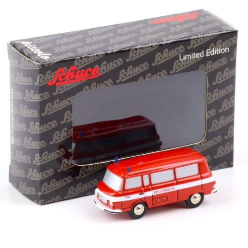 Schuco Piccolo Barkas B1000 Bus Feuerwehr red/ white