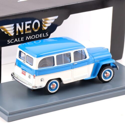1:43 NEO Willys Jeep Station Wagon blue/ white 1954 - Image 2
